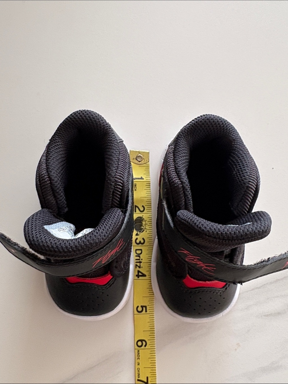 Nike Jordan Infant black and Red Hook-and-Loop Sneakers 👟